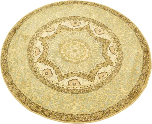 Vista 4 de Unique Loom Palace Collection - Alfombra Saray (3 pies 3 pulgadas, redonda, crema/marrón claro)