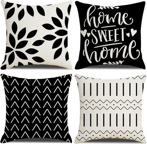 Homefeelzydys Fundas de almohada de 16 x 16 pulgadas, fundas de almohada cuadradas de 16 x 16 pulgadas, juego de 4 fundas de almohada cuadradas