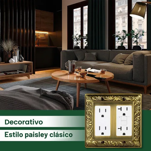 Vista 5 de Cubiertas Decorativas de Interruptor de Luz de Latón Antiguo Placas de Pared Placas de Interruptor Basculante Cubiertas de Enchufes