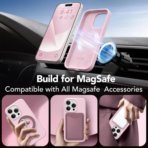 Vista 315 de GONEZ Funda magnética para iPhone 14, compatible con Magsafe, con protector de pantalla + protector de cámara, forro de microfibra antiarañazos