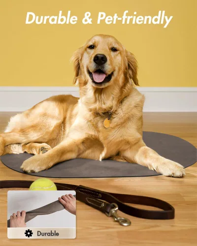 Vista 6 de Tapete absorbente de agua para perros para comida y tazón, tapete de alimentación de mascotas de secado rápido, sin manchas, accesorios