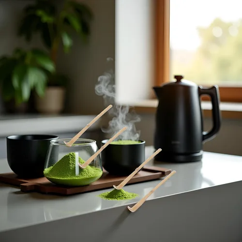 Vista 7 de 4 cucharadas de bambú de matcha, cuchara de bambú para matcha japonés, Chashaku, cuchara de té verde enganchada, utensilios de ceremonia de té