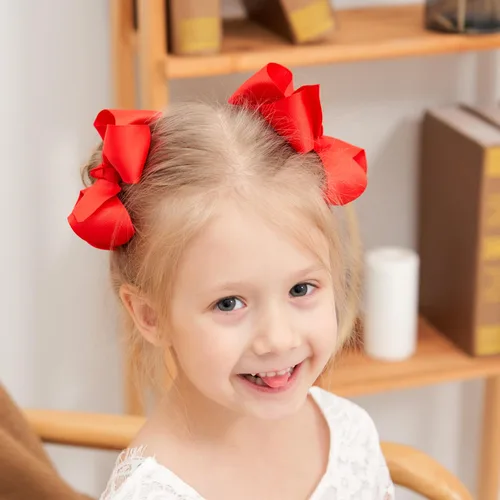 Vista 13 de 50 lazos para el cabello de 3 pulgadas para niñas, cinta de grogrén, accesorios para el cabello con pinzas de cocodrilo para niños pequeños, bebés