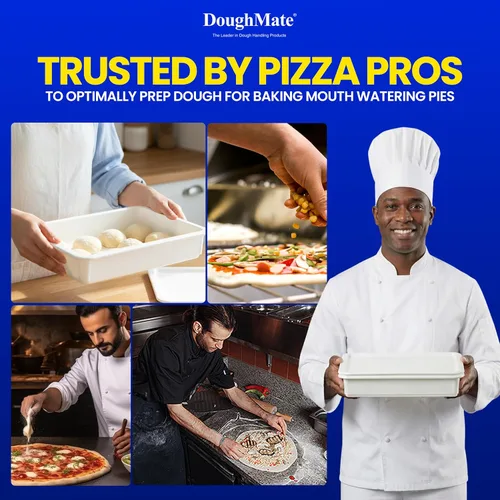 Vista 8 de DoughMate® 1 bandeja a prueba de masa de pizza con 1 tapa, capacidad para 6 bolas de masa, fácil de limpiar, duradera, certificado NSF®, fabricado
