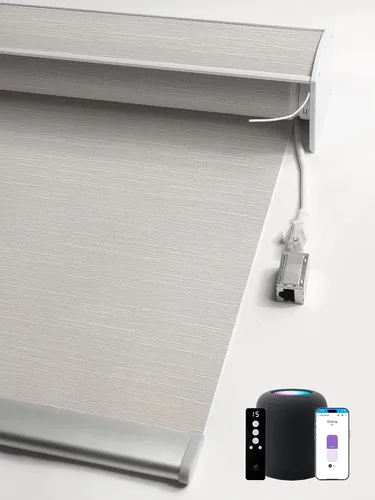 Vista 30 de SmartWings Persianas enrollables PoE, 1% de apertura, color beige Aventus 1% Apertura Beige