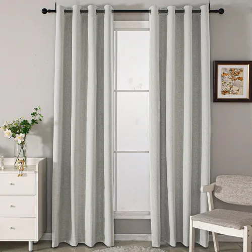 INLINAS Cortinas opacas estilo lino de 52 x 96 pulgadas, 100% bloqueo de luz, reducción de ruido y aislamiento térmico, paneles de triple capa con