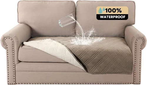 Vista 15 de PrinceDeco - Funda para sofá reclinable 100% impermeable, funda para sofá para sala, protector de muebles resistente al agua con correas elásticas