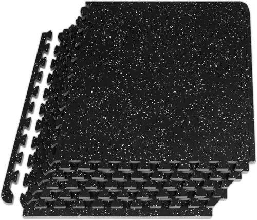 Vista 7 de ProsourceFit Tapete de Ejercicio de Rompecabezas con Superficie de Goma de ½ pulgada, 24 pies cuadrados (PIES²), 6 baldosas, baldosas entrelazadas