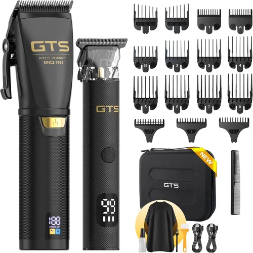 Cortapelos para hombres profesionales, cortapelos inalámbricos para corte de cabello, kit de cortapelos para hombre y peluquero con pantalla LED, 15