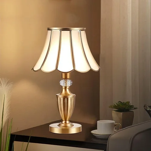 Vista 7 de Desk Lamp Reading Light Brass Bedside Lamp Retro Study Glass Shade Table Lamp Home Decor Bedside Counter Lamp Desk Lamps for Home Office