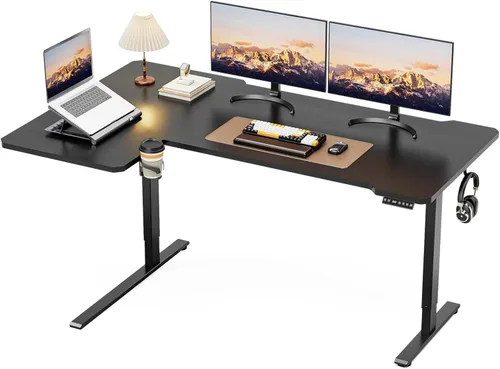 Vista 8 de Acrolix Escritorio Eléctrico de Pie Reversible en Forma de L de 51", Altura Ajustable, Escritorio de Esquina de Pie para Gaming, Escritorio