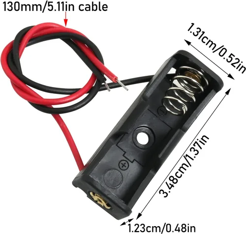 Vista 3 de 10PCS 12V 23A soporte de batería, caja de batería con cables de plomo, color negro