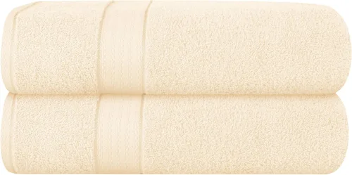 Vista 150 de GLAMBURG Sábana de baño de algodón extra grande premium de 700 GSM 35x70 - 100% algodón peinado - Calidad de hotel y spa de lujo - Duradera