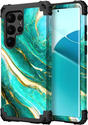 Vista 9 de Hocase para Galaxy S23 Ultra, Funda Protectora Híbrida de Dos Capas de Plástico Duro y Silicona Blanda Resistente a Golpes para Samsung Galaxy S23