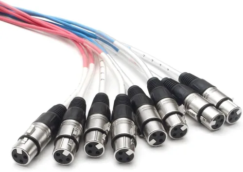 Vista 5 de Seismic Audio Altavoces XLR Snake Cables de 8 canales, cables de serpiente de audio profesional, 10 pies, cables codificados de varios