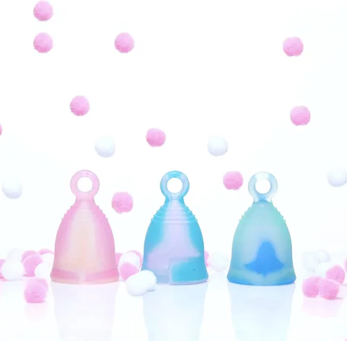 Vista 4 de Peachlife Mini anillo de copa menstrual – Pequeño, firmeza media Fácil extracción con vástago de bucle Melocotón de silicona reutilizable