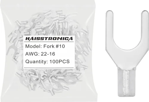 Vista 13 de haisstronica Conectores de cable no aislados, 30 terminales de horquilla de 1/4 ", kit de cobre con costura soldada AWG 8