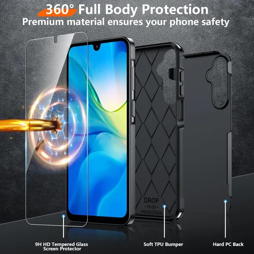 Vista 4 de Red2Fire - Funda diseñada para Samsung Galaxy A16 5G, protección contra caídas de grado militar, antideslizante, resistente, para todo el cuerpo, a