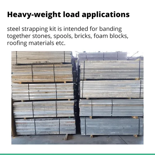 Vista 4 de IDL Packaging Ultimate Kit de flejado de acero de 1/2 pulgada x 200 pies, resistencia a la rotura de 1100 libras - Herramienta de combinación 3