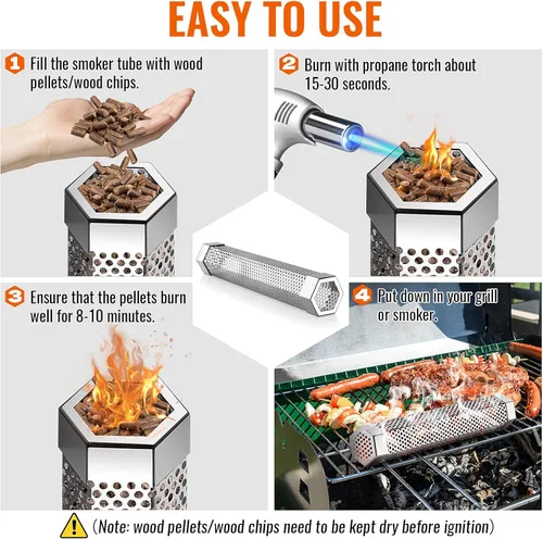 Vista 3 de Tubo de fumador de pellets (1 tubo)