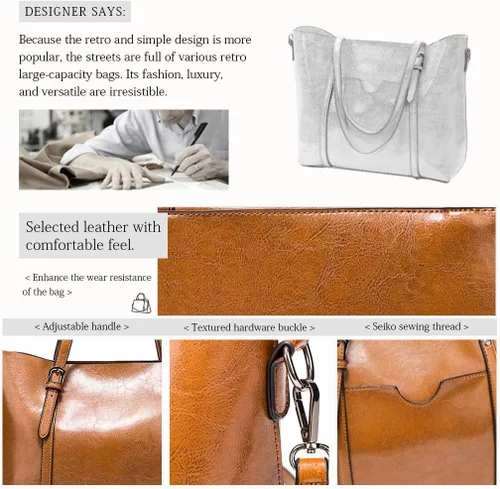 Vista 6 de Pahajim - Bolsos de piel para mujer con asa superior