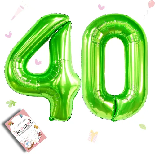 Vista 57 de Smlpuame - Globos grandes de 40 pulgadas de números del 0 al 9, globos numéricos para decoración de fiesta de cumpleaños, globos de helio