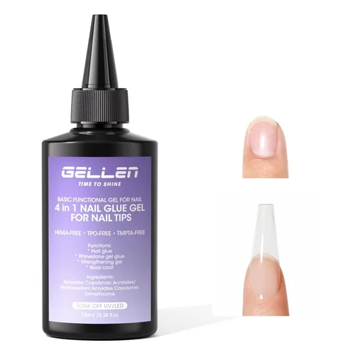Vista 8 de Gellen Gel constructor de uñas transparente de 3.4 fl oz, gel fortalecedor de color duro, construcción de ápice de uñas, gel de uñas UV de larga