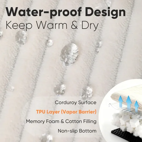 Vista 4 de FUKUMARU Sofá cama para perros, acogedora cama de pana para gatos de interior con funda lavable, cama ortopédica impermeable de 28 pulgadas