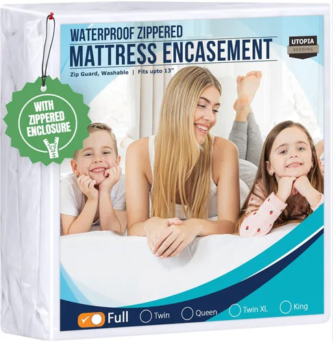Vista 19 de Utopia Bedding - Protector de colchón Twin con zíper, 100% impermeable, a prueba de chinches y ácaros del polvo, funda para colchón absorbente de 6