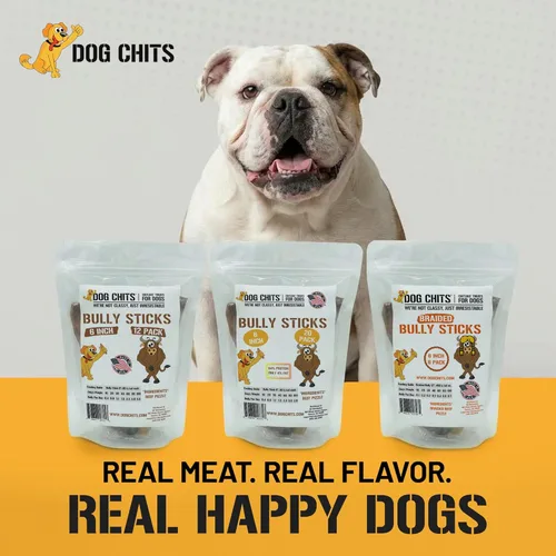 Vista 7 de Dog Chits Bully Sticks para perros y cachorros, 100% pizza de cordero, alta proteína, masticables bajos en grasa, horneados, de larga duración