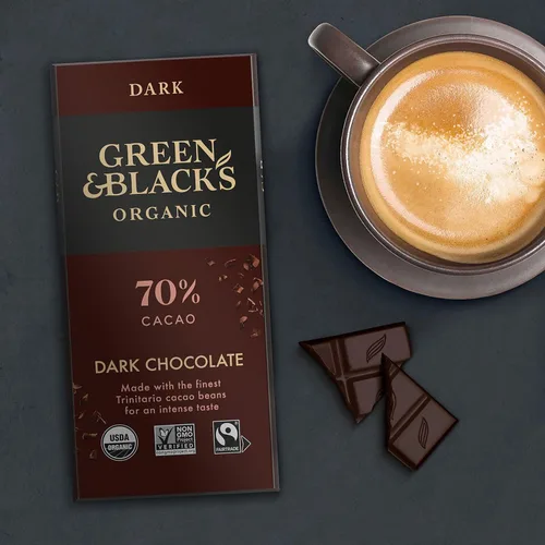 Vista 6 de Green & Black's Barra de chocolate oscura orgánica de Green & Black, 70% Cacao, 10 - 3.17 Oz Bares