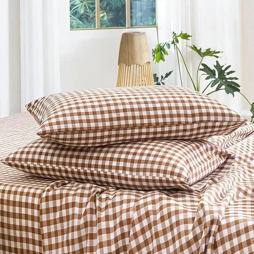Vista 10 de MooMee Juego de 2 fundas de almohada 100% algodón lavado con textura parecida al lino, transpirable, duradera, suave y cómoda
