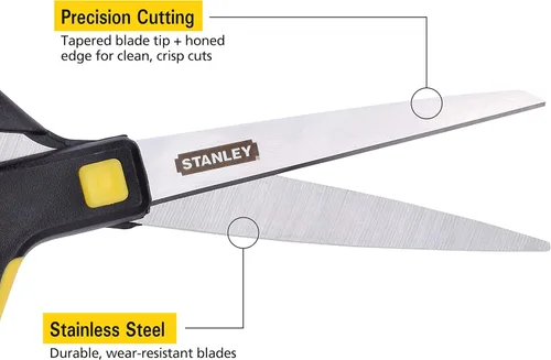 Vista 3 de Stanley - Tijeras ergonómicas multiusos de 8 pulgadas, paquete de 2 (SCI8EST-2PK), varios
