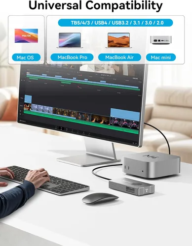 Vista 9 de ACASIS Carcasa SSD NVMe M.2 de 40 Gbps con ventilador de refrigeración