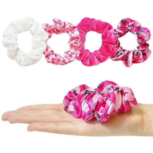 Vista 4 de Barbie - Juego de 5 piezas de accesorios para el cabello, 1 cepillo regular de 9 pulgadas y 4 coleteros, cepillo desenredante, cuerdas elásticas