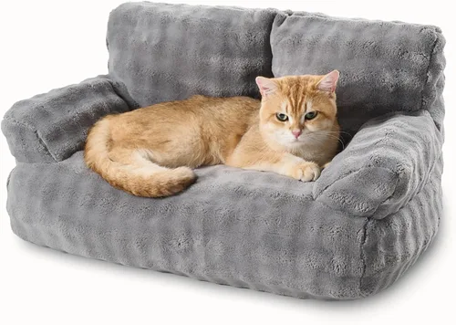 Vista 10 de Sofá cama para gatos, bonito sofá para mascotas para gatos de Rosa polvoriento