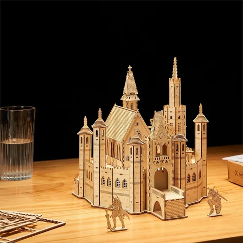 Vista 2 de Rompecabezas de madera 3D Knight Creed: Lost Castle Models, rompecabezas y rompecabezas para Navidad/cumpleaños, regalos para adultos y adolescentes