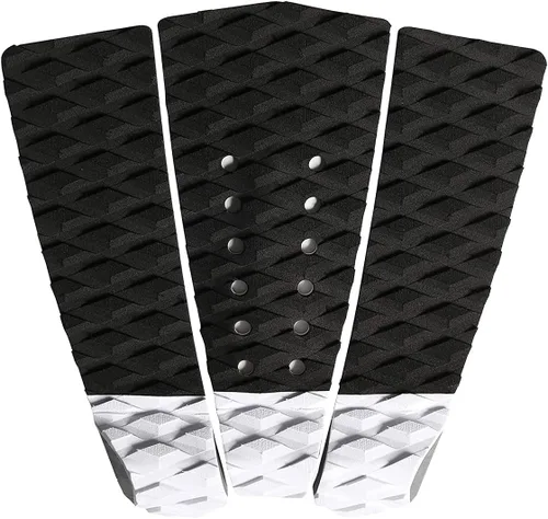 Vista 13 de Abahub 3 almohadillas de tracción de EVA para tabla de surf con patín para patinetas, tablas de surf, funboard, tabla de pescado, Naranja