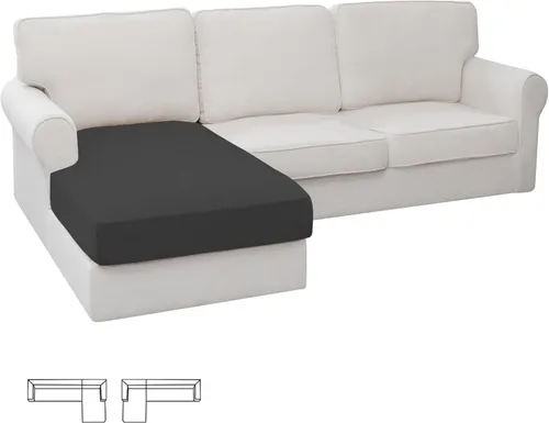 Vista 94 de Easy-Going - Funda de cojín elástica individual para sofá biplaza, sillón, funda de cojín protectora, suave, flexible con parte inferior elástica