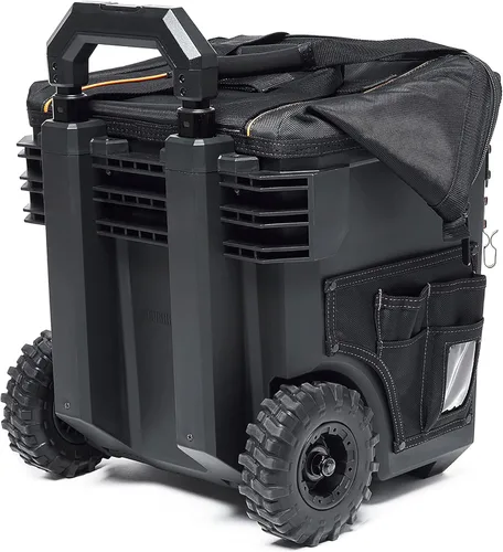 Vista 4 de ToughBuilt - Bolsa de herramientas de boca grande con ruedas, grande, 14 pulgadas, hechura de calidad profesional (TB-CT-61-14)
