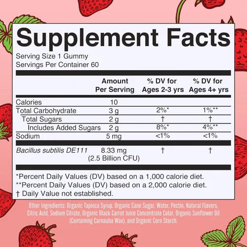 Vista 2 de MaryRuth Organics Probióticos para niños para la salud digestiva Gomitas probióticas USDA Suministro de 2 meses Probióticos para niños Apoyo
