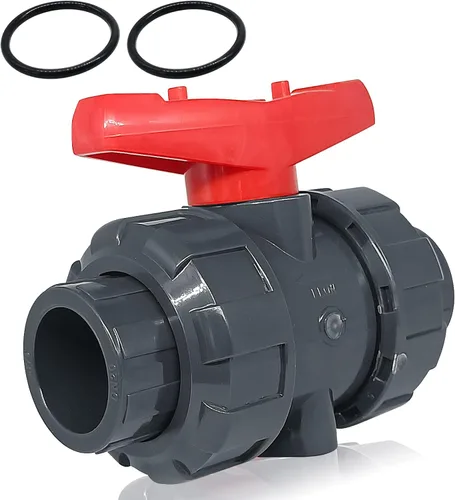 Vista 11 de Válvula de bola de unión de PVC, 1-1/2 pulgadas (DN40) Válvula de bola de unión verdadera de flujo completo con junta tórica ASTM EPDM, enchufe