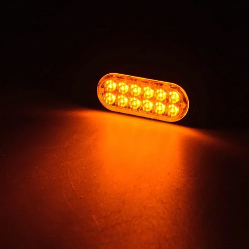 Vista 4 de CORP - Luz estroboscópica de emergencia de 12 luces LED color ámbar, 12 V