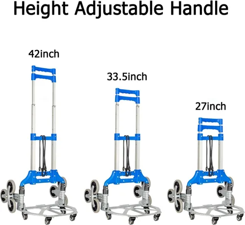Vista 4 de FULLWATT - Carretilla de mano plegable de 264 libras de capacidad, de aluminio con mango telescópico y ruedas de goma