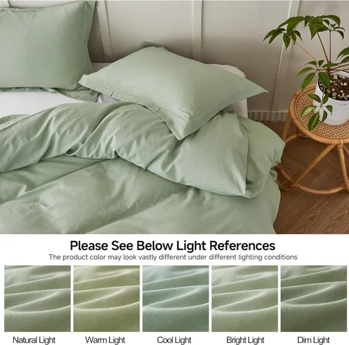 Vista 69 de Simple&Opulence Juego de funda de edredón de lino francés de 88 x 92 pulgadas, 5 piezas (1 funda de edredón, 4 fundas de almohada), mezcla de lino