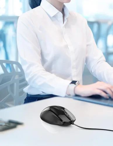 Vista 6 de TECKNET Ratón USB con Cable, Ratón de 6 Botones con Cable para Computadora con 4 DPI Ajustables, Ratones Ópticos para Computadora con Diseño