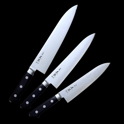 Vista 5 de MASAMOTO AT - Cuchillo de chef japonés de 7 pulgadas (7.087 in), cuchillo de chef de cocina Gyuto, hoja de acero inoxidable japonesa afilada, mango