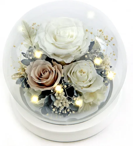 Vista 11 de Kylin Glory Forever Flowers - Rosas eternas reales preservadas, regalo con luces LED de estado de ánimo para el día de San Valentín, cumpleaños