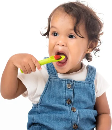 Vista 5 de Elle Belle Baby 4-Pack Silicone Baby Spoon 6M First Stage FeedingTeething Soft Flexible Tip Ergonomic Design Winter Breeze