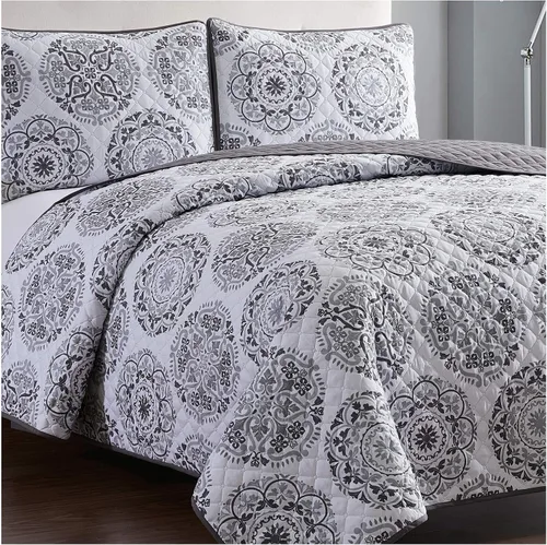 Vista 11 de Mellanni - Juego de colcha para cama individual con funda de almohada - Cubierta de ropa de cama con tecnología de acolchado ultrasónico - Juego
